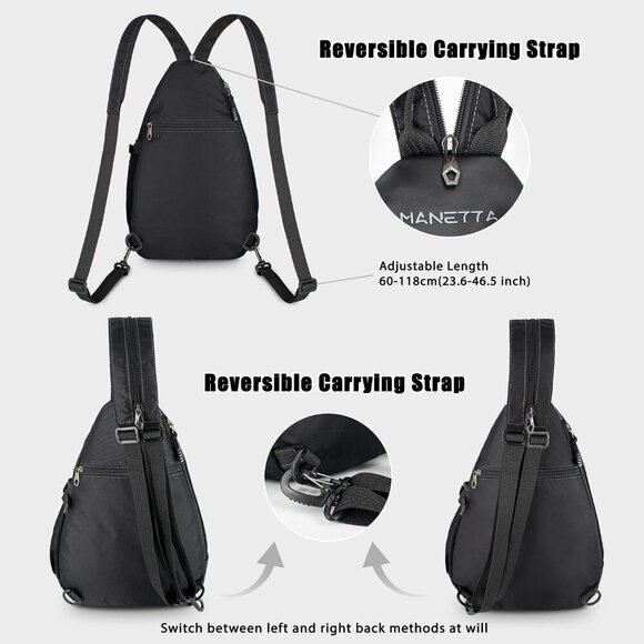 Water-Resistant Traveler's Sling Backpack with Anti-Theft Pocket and Pockets - Picture 3 of 7
